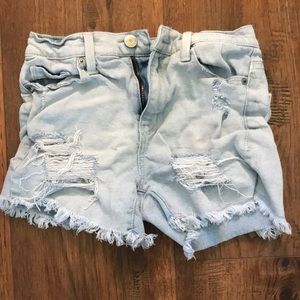 Ripped jean shorts